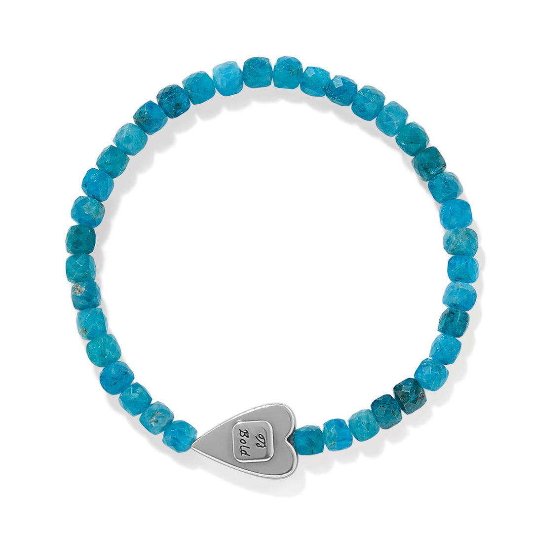 Brighton Love Messages Be Bold Teal Stretch Bracelet-01-Jewelry-Brighton-Market Street Nest, Fashionable Clothing, Shoes and Home Décor Located in Mabank, TX