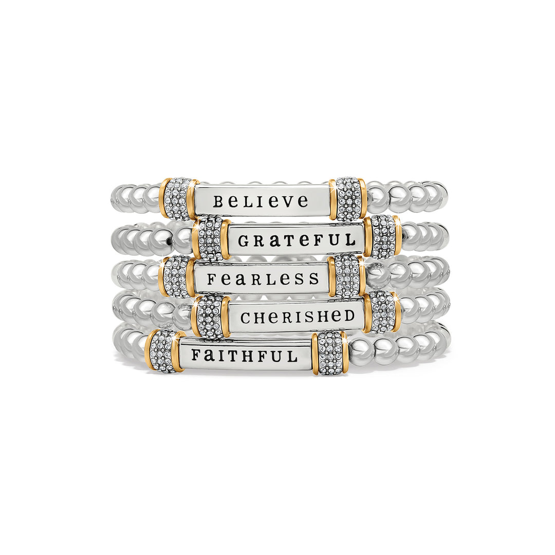 Brighton Meridian Believe Two Tone Stretch Bracelet-01-Jewelry-Brighton-Market Street Nest, Fashionable Clothing, Shoes and Home Décor Located in Mabank, TX