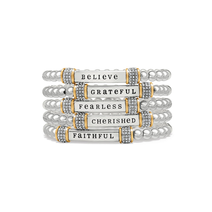 Brighton Meridian Believe Two Tone Stretch Bracelet-01-Jewelry-Brighton-Market Street Nest, Fashionable Clothing, Shoes and Home Décor Located in Mabank, TX