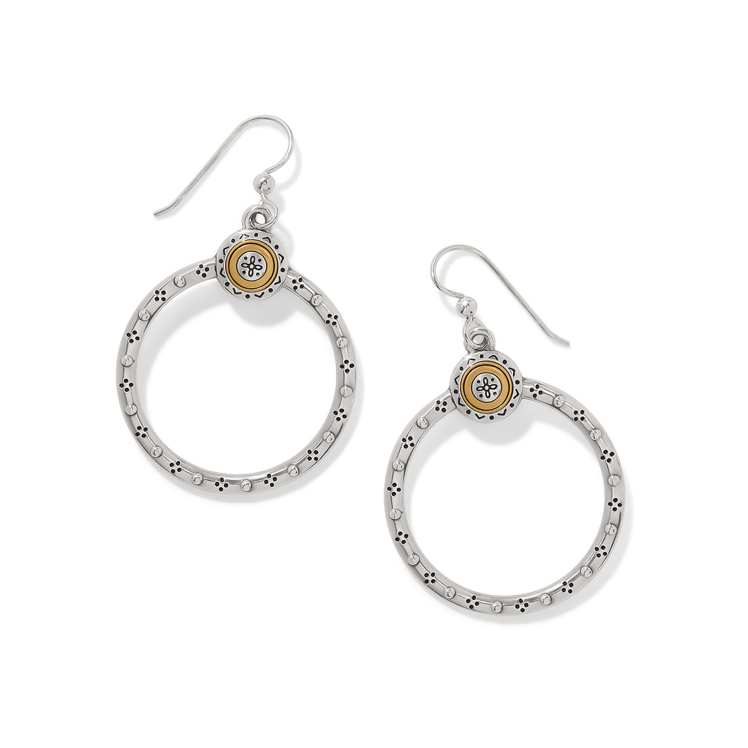Brighton Mosaic Two Tone French Wire Hoop Earrings-01-Jewelry-Brighton-Market Street Nest, Fashionable Clothing, Shoes and Home Décor Located in Mabank, TX