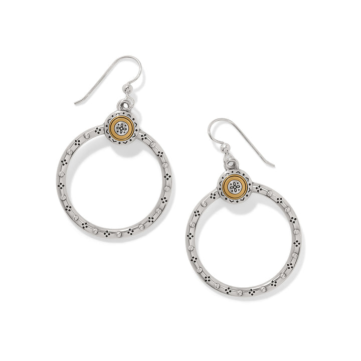 Brighton Mosaic Two Tone French Wire Hoop Earrings-01-Jewelry-Brighton-Market Street Nest, Fashionable Clothing, Shoes and Home Décor Located in Mabank, TX