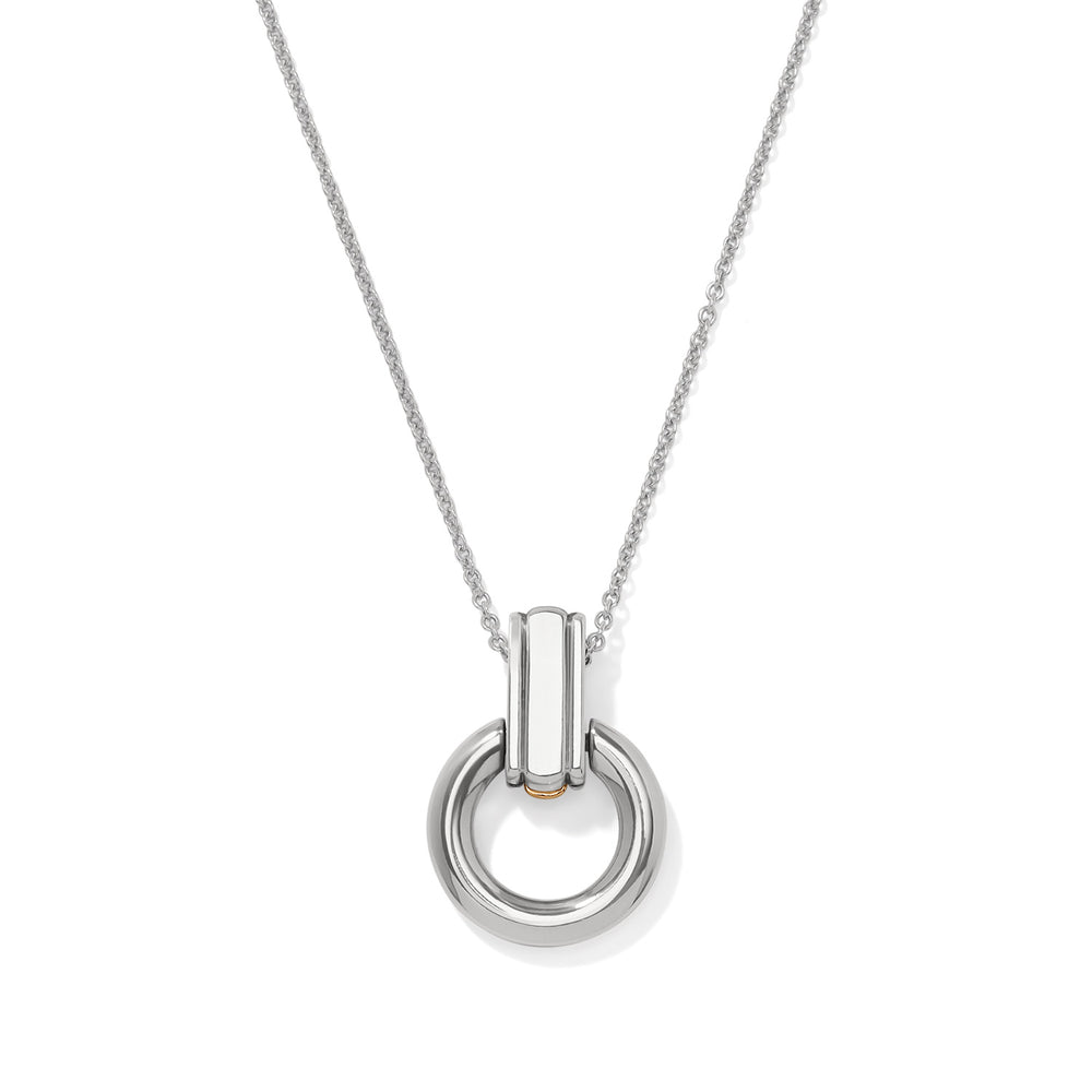 Brighton Mosaic Two Tone Link Ring Necklace-01-Jewelry-Brighton-Market Street Nest, Fashionable Clothing, Shoes and Home Décor Located in Mabank, TX
