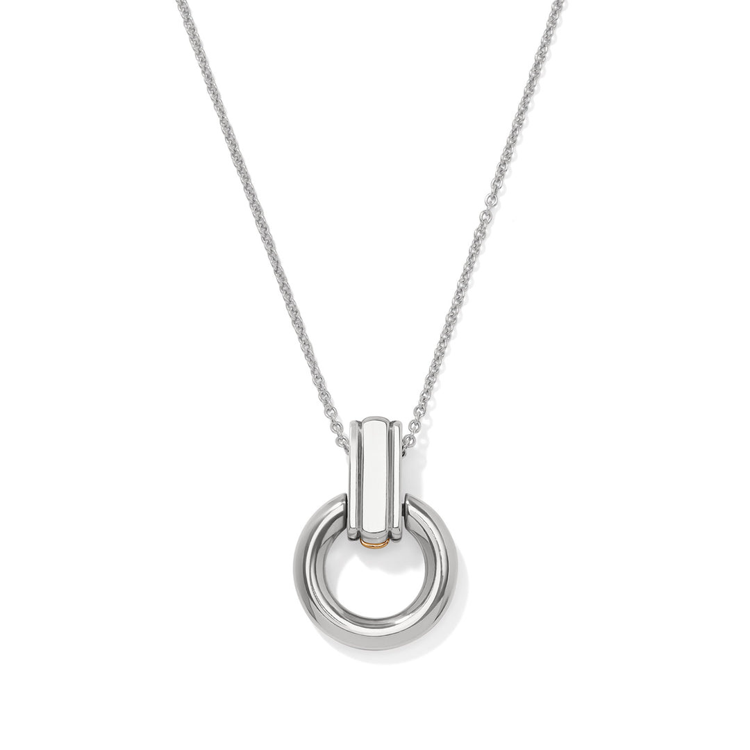 Brighton Mosaic Two Tone Link Ring Necklace-01-Jewelry-Brighton-Market Street Nest, Fashionable Clothing, Shoes and Home Décor Located in Mabank, TX