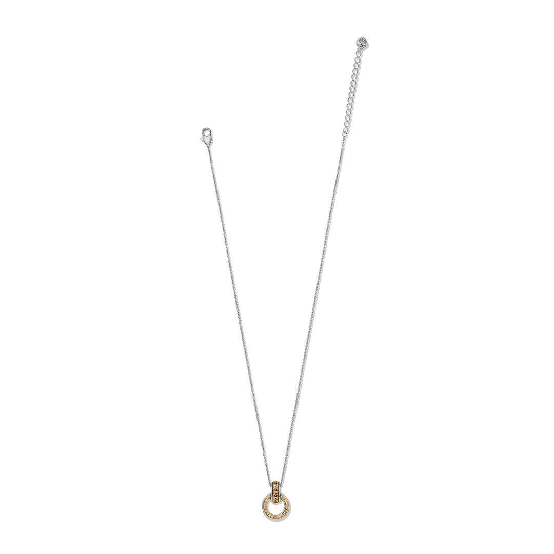 Brighton Mosaic Two Tone Link Ring Necklace-01-Jewelry-Brighton-Market Street Nest, Fashionable Clothing, Shoes and Home Décor Located in Mabank, TX