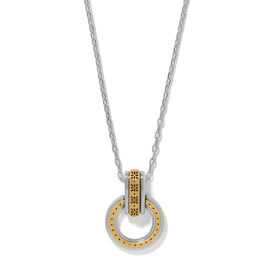Brighton Mosaic Two Tone Link Ring Necklace-01-Jewelry-Brighton-Market Street Nest, Fashionable Clothing, Shoes and Home Décor Located in Mabank, TX