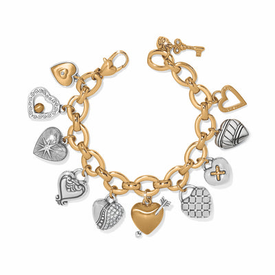 Brighton One Heart Large Charm Bracelet-Bracelets-Brighton-Market Street Nest, Fashionable Clothing, Shoes and Home Décor Located in Mabank, TX