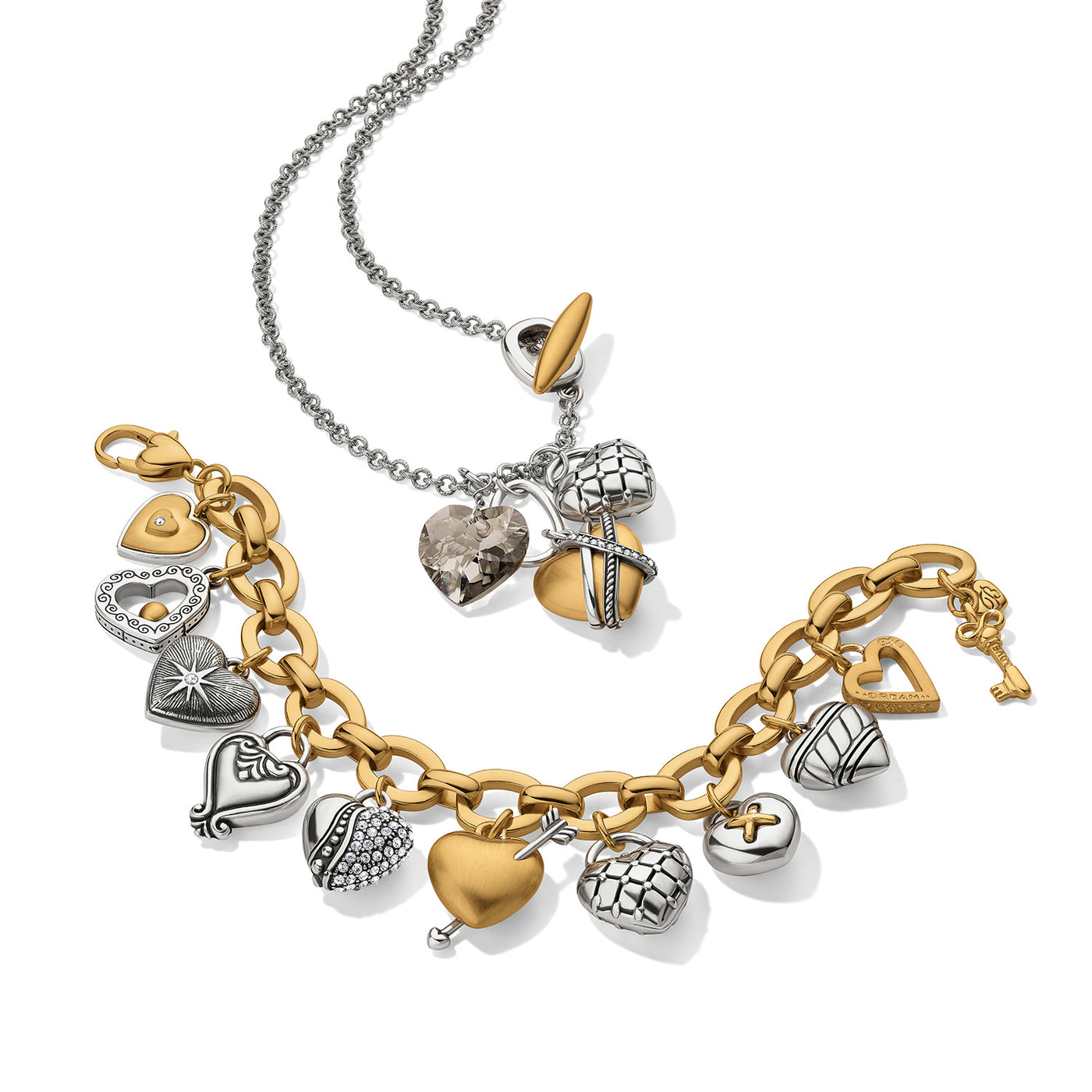 Brighton One Heart Large Charm Bracelet-Bracelets-Brighton-Market Street Nest, Fashionable Clothing, Shoes and Home Décor Located in Mabank, TX