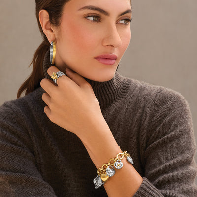 Brighton One Heart Large Charm Bracelet-Bracelets-Brighton-Market Street Nest, Fashionable Clothing, Shoes and Home Décor Located in Mabank, TX