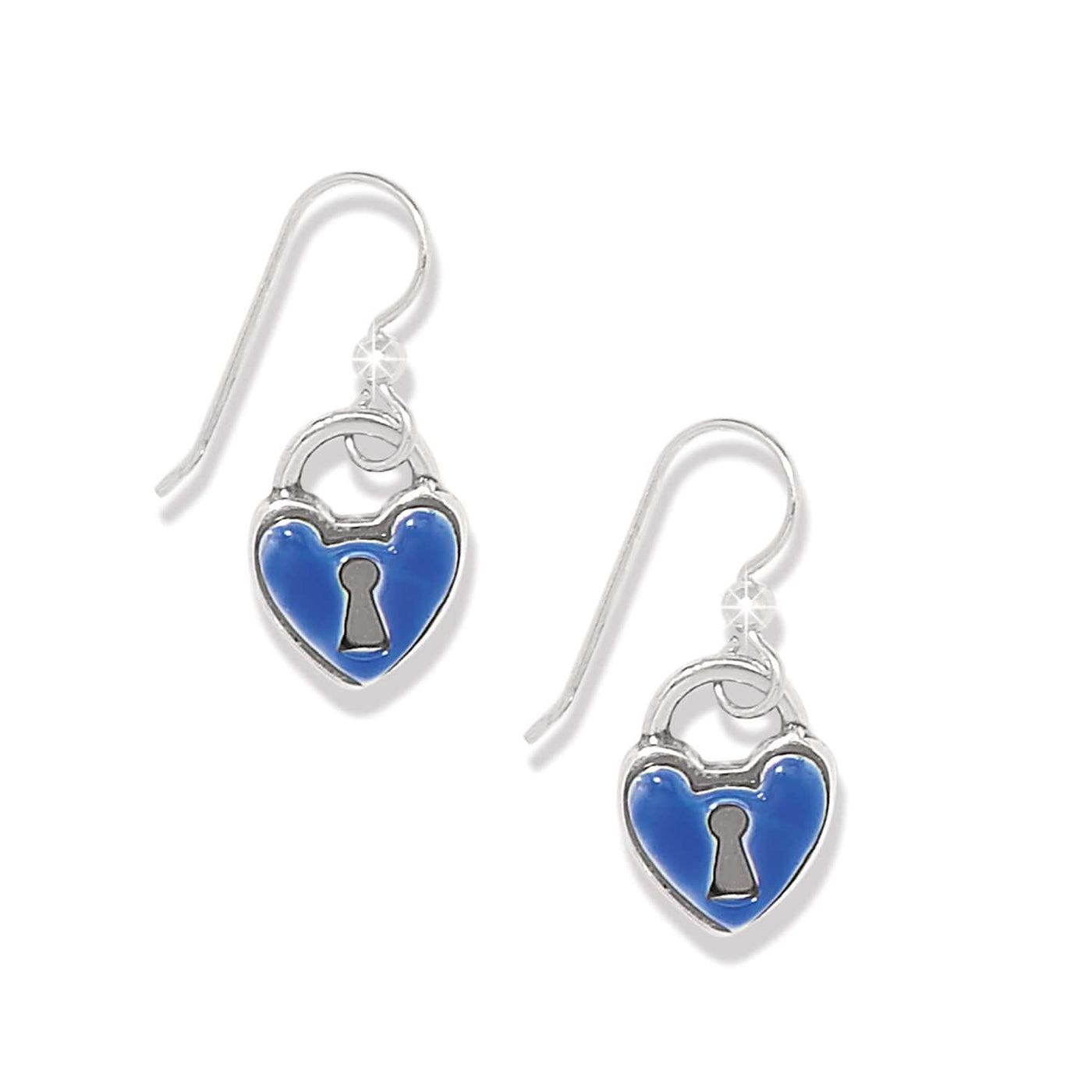 Brighton One Heart Padlock French Wire Earrings-Earrings-Brighton-Market Street Nest, Fashionable Clothing, Shoes and Home Décor Located in Mabank, TX