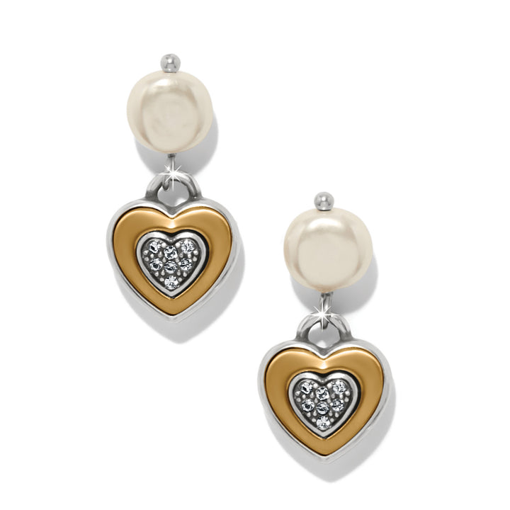 Brighton One Heart Pearl Post Drop Earrings-01-Jewelry-Brighton-Market Street Nest, Fashionable Clothing, Shoes and Home Décor Located in Mabank, TX
