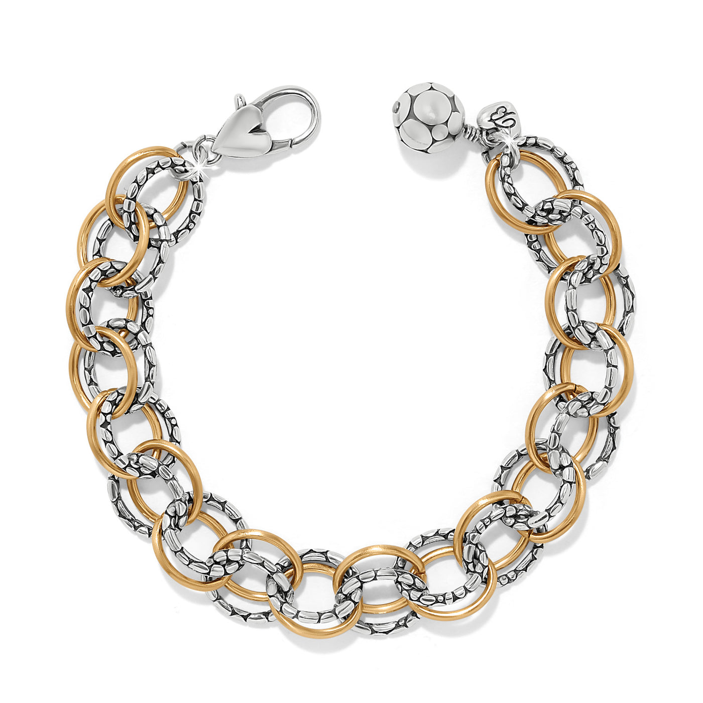 Brighton Pebble Link Two Tone Bracelet-Bracelets-Brighton-Market Street Nest, Fashionable Clothing, Shoes and Home Décor Located in Mabank, TX