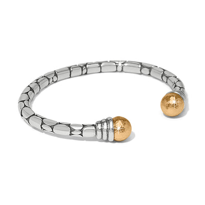 Brighton Pebble Link Two Tone Open Flex Cuff Bracelet-Bracelets-Brighton-Market Street Nest, Fashionable Clothing, Shoes and Home Décor Located in Mabank, TX