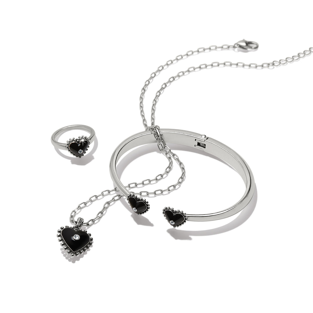 Brighton Pretty Tough Amour Heart Open Hinged Bangle-01-Jewelry-Brighton-Market Street Nest, Fashionable Clothing, Shoes and Home Décor Located in Mabank, TX