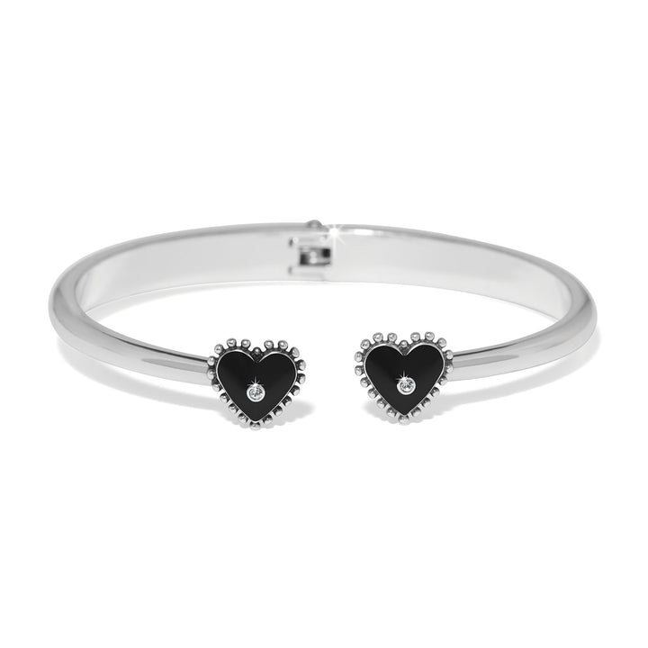 Brighton Pretty Tough Amour Heart Open Hinged Bangle-01-Jewelry-Brighton-Market Street Nest, Fashionable Clothing, Shoes and Home Décor Located in Mabank, TX