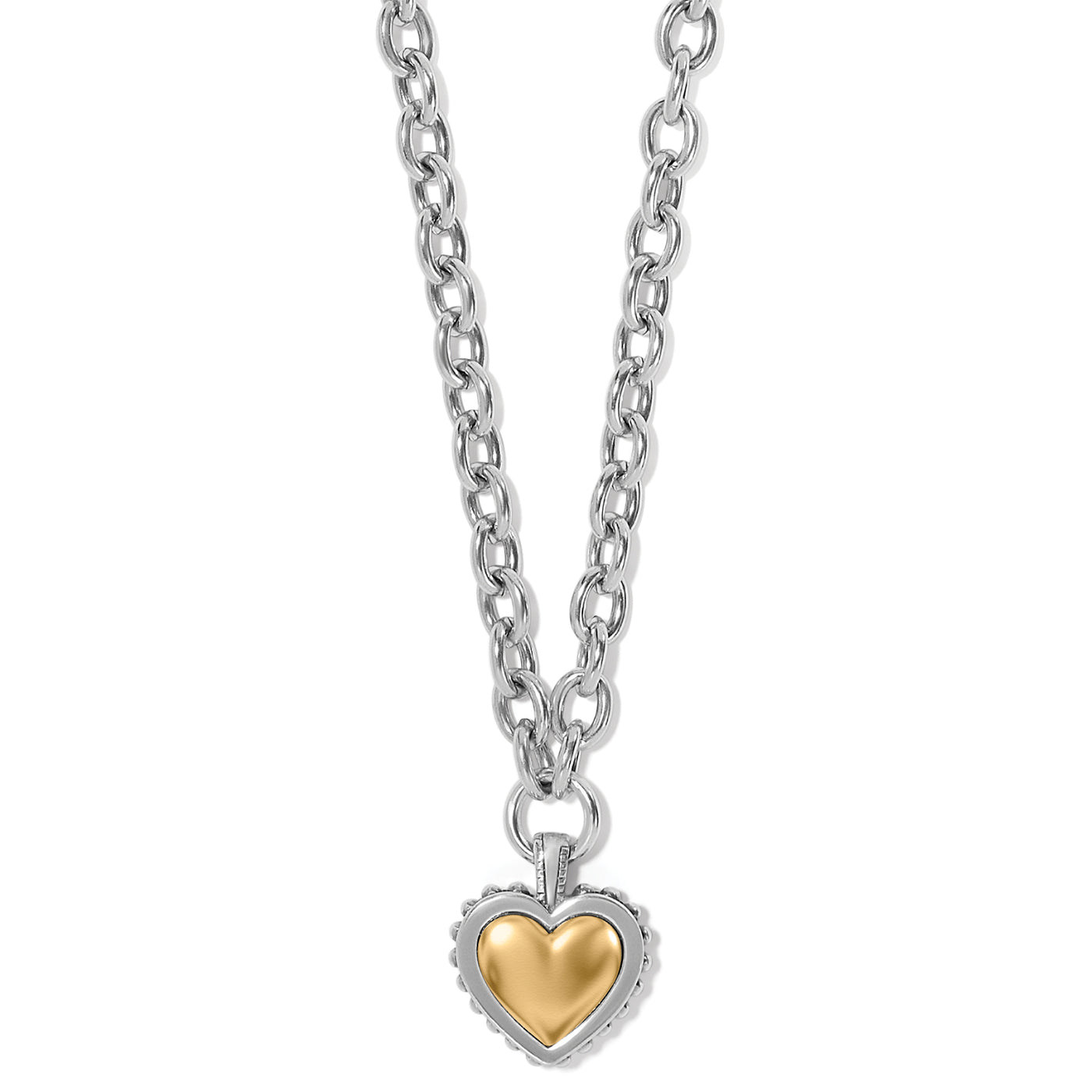 Brighton Pretty Tough Bold Heart Necklace in Gold-Necklaces-Brighton-Market Street Nest, Fashionable Clothing, Shoes and Home Décor Located in Mabank, TX