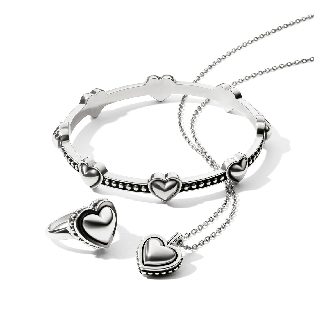 Brighton Pretty Tough Bold Petite Heart Bangle-Bracelets-Brighton-Market Street Nest, Fashionable Clothing, Shoes and Home Décor Located in Mabank, TX