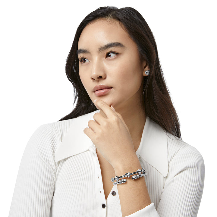 Brighton Pretty Tough Bold Petite Heart Bangle-Bracelets-Brighton-Market Street Nest, Fashionable Clothing, Shoes and Home Décor Located in Mabank, TX