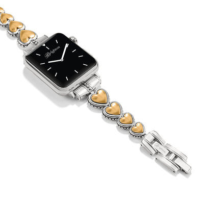 Pretty Tough Two Tone Heart Watch Band-Silver Band Watches-Brighton-Market Street Nest, Fashionable Clothing, Shoes and Home Décor Located in Mabank, TX