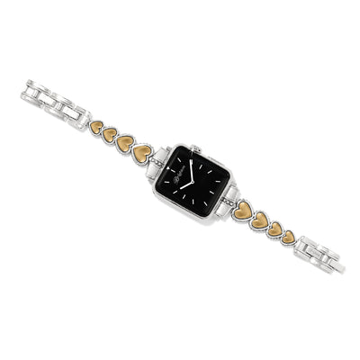 Pretty Tough Two Tone Heart Watch Band-Silver Band Watches-Brighton-Market Street Nest, Fashionable Clothing, Shoes and Home Décor Located in Mabank, TX