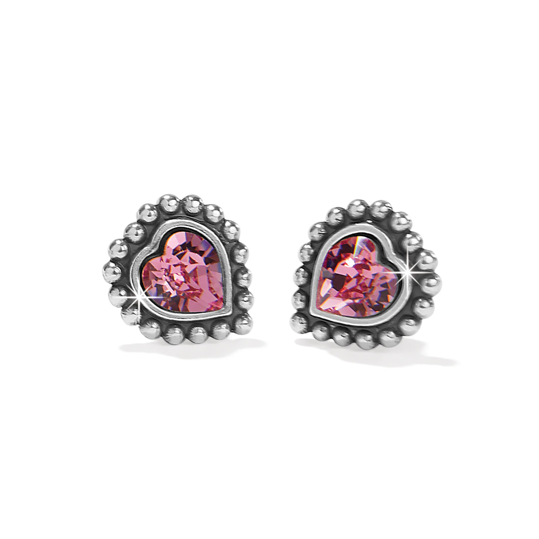 Brighton Shimmer Heart Pink Mini Post Earrings-Earrings-Brighton-Market Street Nest, Fashionable Clothing, Shoes and Home Décor Located in Mabank, TX