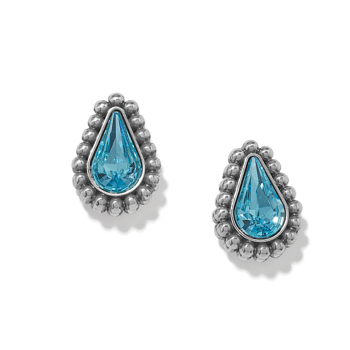 Brighton Silver-Blue Twinkle Luxe Teardrop Post Earrings-01-Jewelry-Brighton-Market Street Nest, Fashionable Clothing, Shoes and Home Décor Located in Mabank, TX