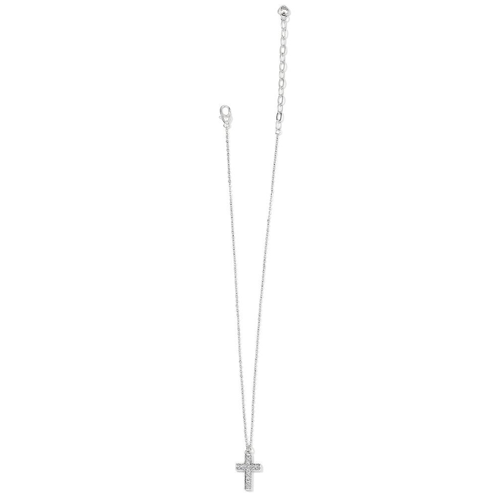 Brighton Silver Diamond Cross Necklace-01-Jewelry-Brighton-Market Street Nest, Fashionable Clothing, Shoes and Home Décor Located in Mabank, TX