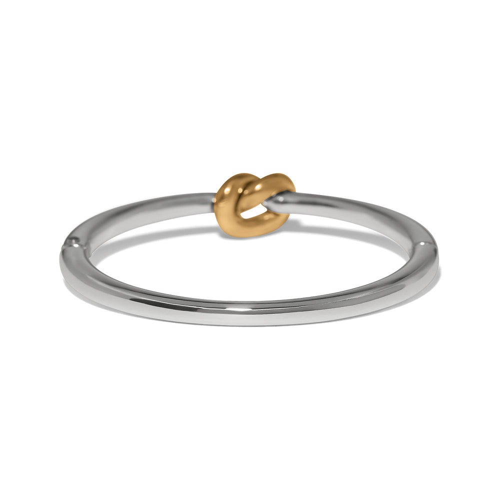 Brighton Silver-Gold Interlok Single Knot Hinged Bangle-01-Jewelry-Brighton-Market Street Nest, Fashionable Clothing, Shoes and Home Décor Located in Mabank, TX