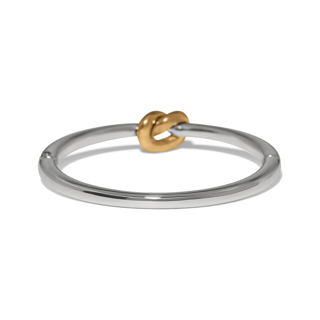 Brighton Silver-Gold Interlok Single Knot Hinged Bangle-01-Jewelry-Brighton-Market Street Nest, Fashionable Clothing, Shoes and Home Décor Located in Mabank, TX