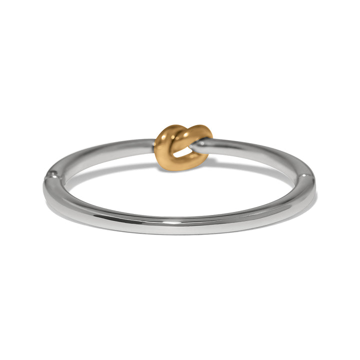 Brighton Silver-Gold Interlok Single Knot Hinged Bangle-01-Jewelry-Brighton-Market Street Nest, Fashionable Clothing, Shoes and Home Décor Located in Mabank, TX