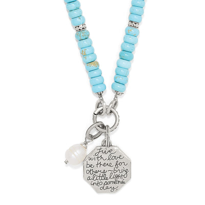 Brighton Token Charm Turquoise Necklace-Necklaces-Brighton-Market Street Nest, Fashionable Clothing, Shoes and Home Décor Located in Mabank, TX