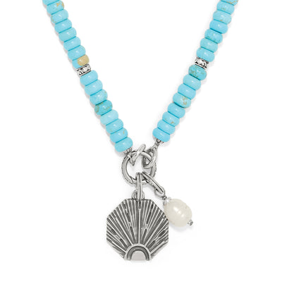 Brighton Token Charm Turquoise Necklace-Necklaces-Brighton-Market Street Nest, Fashionable Clothing, Shoes and Home Décor Located in Mabank, TX