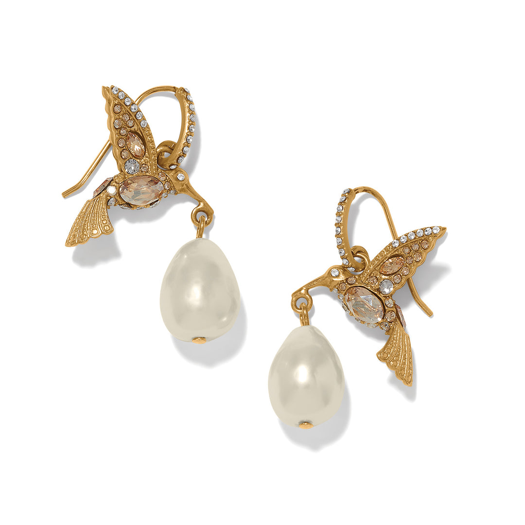 Brighton Trust Your Journey Pearl Hummingbird French Wire Earrings-01-Jewelry-Brighton-Market Street Nest, Fashionable Clothing, Shoes and Home Décor Located in Mabank, TX