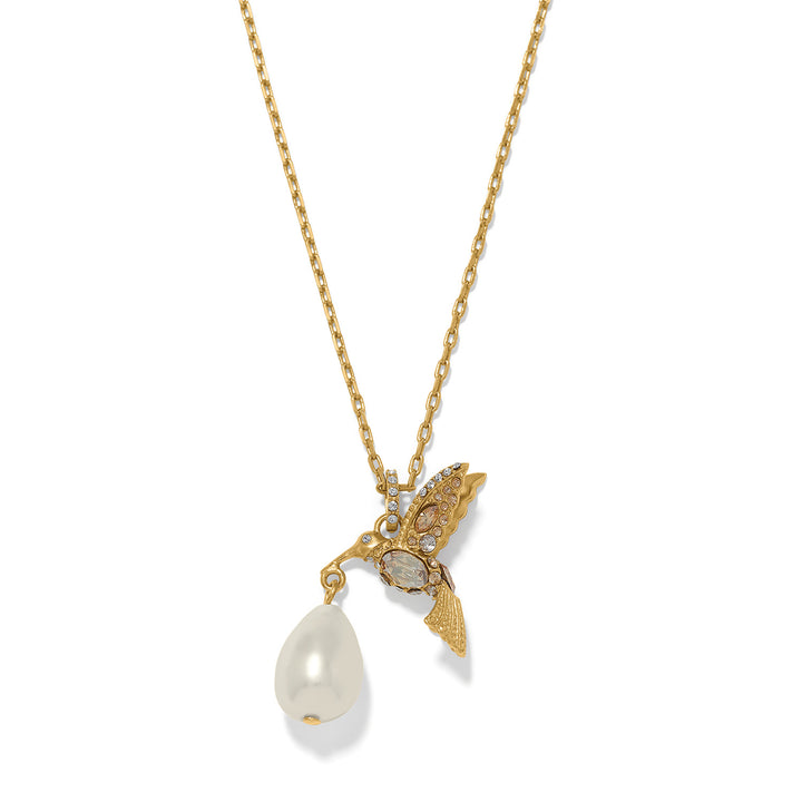 Brighton Trust Your Journey Petite Pearl Hummingbird Necklace-01-Jewelry-Brighton-Market Street Nest, Fashionable Clothing, Shoes and Home Décor Located in Mabank, TX