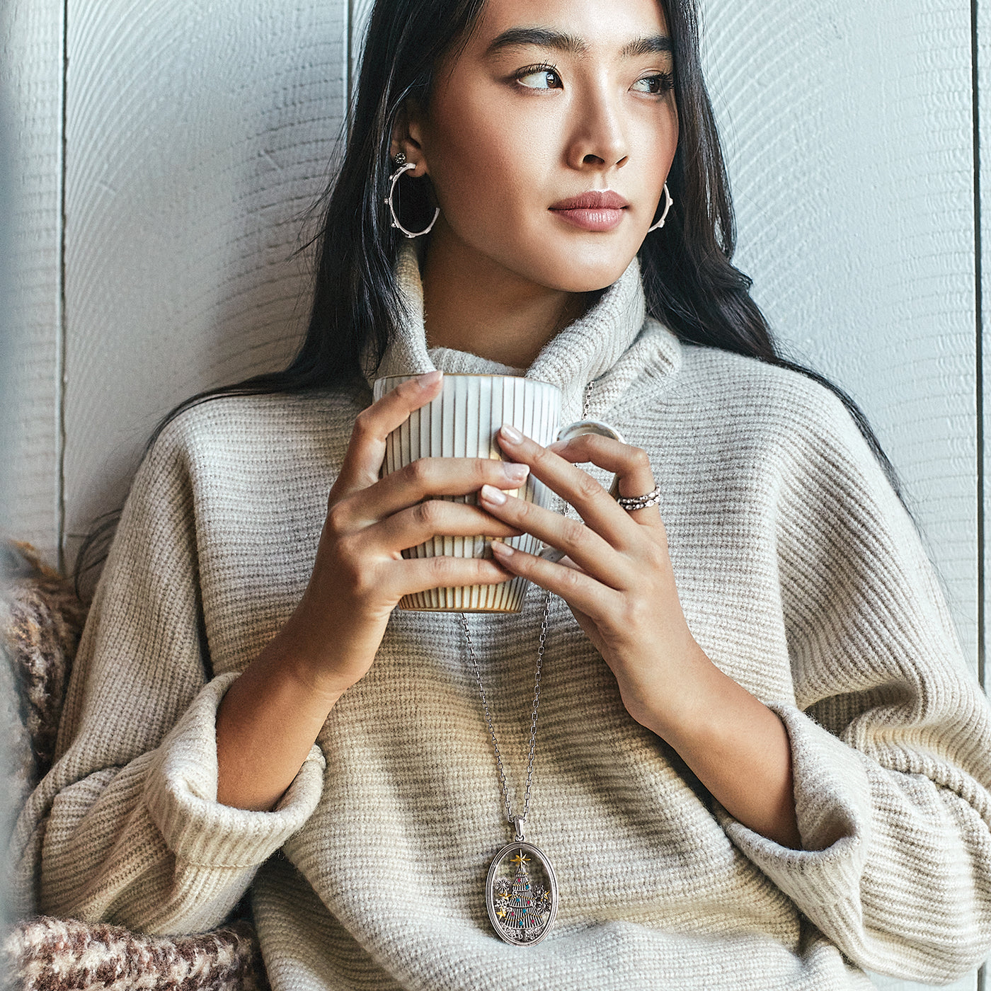 Brighton Wonderful Christmas Time Shaker Necklace-Necklaces-Brighton-Market Street Nest, Fashionable Clothing, Shoes and Home Décor Located in Mabank, TX