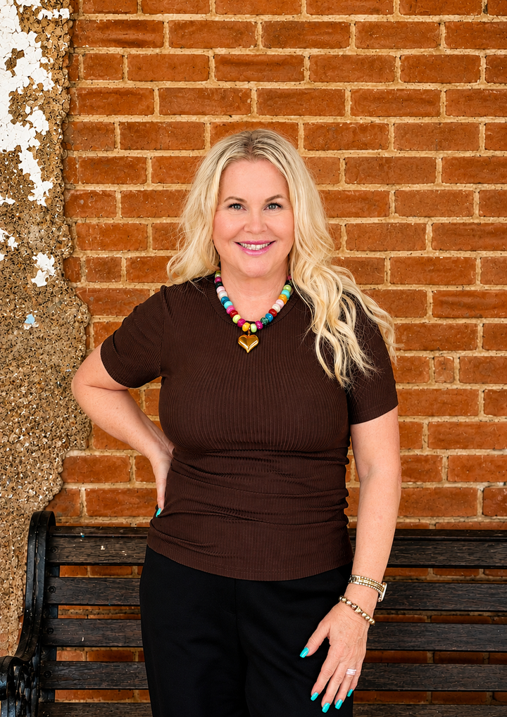 Brushed Rib Short Sleeve Top-08-Tops-Umgee USA Inc-Market Street Nest, Fashionable Clothing, Shoes and Home Décor Located in Mabank, TX