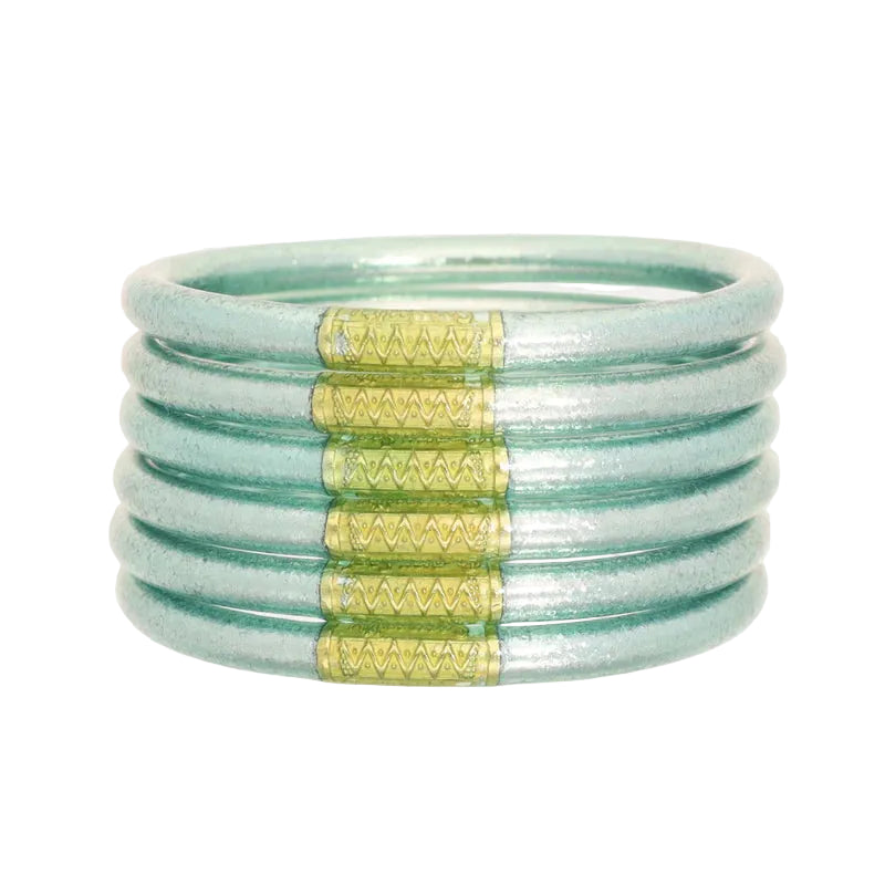 BuDhaGirl Mint All Weather Bangles (set of 6)-01-Jewelry-Budhagirl-Market Street Nest, Fashionable Clothing, Shoes and Home Décor Located in Mabank, TX