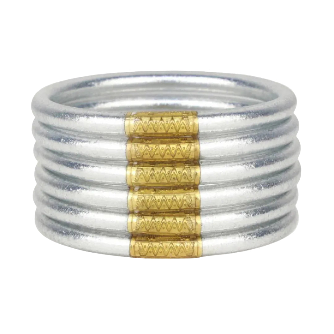BuDhaGirl Silver All Weather Bangles (set of 6)-Jewelry-Budhagirl-Market Street Nest, Fashionable Clothing, Shoes and Home Décor Located in Mabank, TX