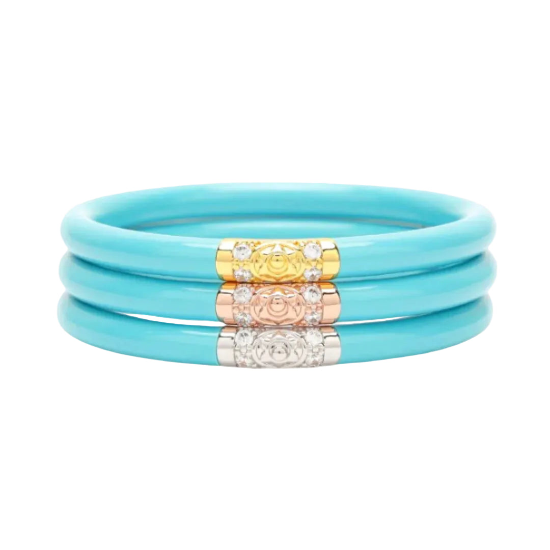 BuDhaGirl Turquoise Three Queens All Weather Bangles - (set of 3)-Bracelets-Budhagirl-Market Street Nest, Fashionable Clothing, Shoes and Home Décor Located in Mabank, TX