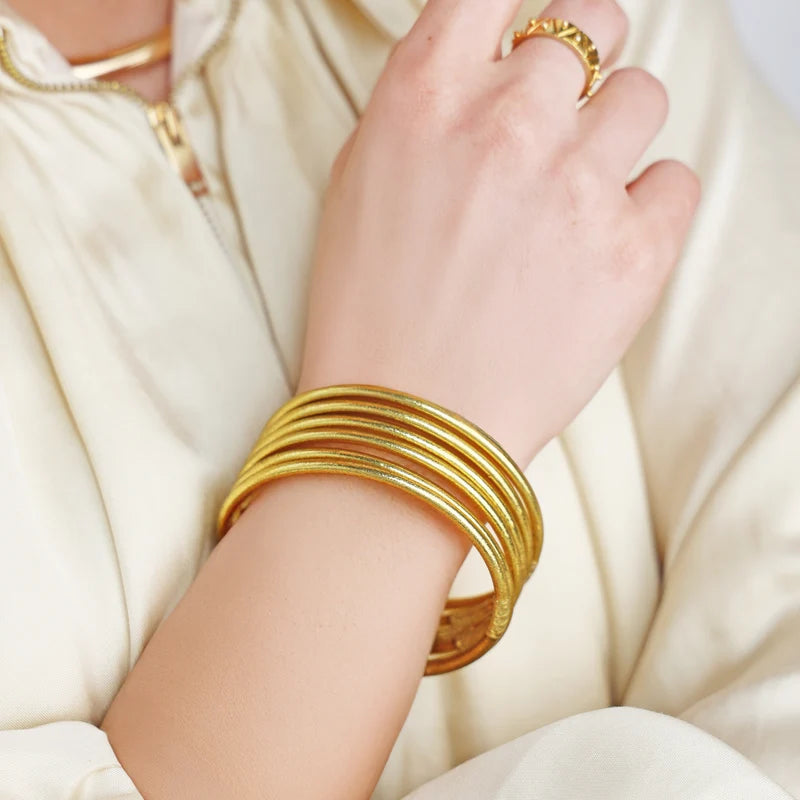 Budhagirl Aura Lumine All Weather Bangles (Set of 6)-01-Jewelry-Budhagirl-Market Street Nest, Fashionable Clothing, Shoes and Home Décor Located in Mabank, TX