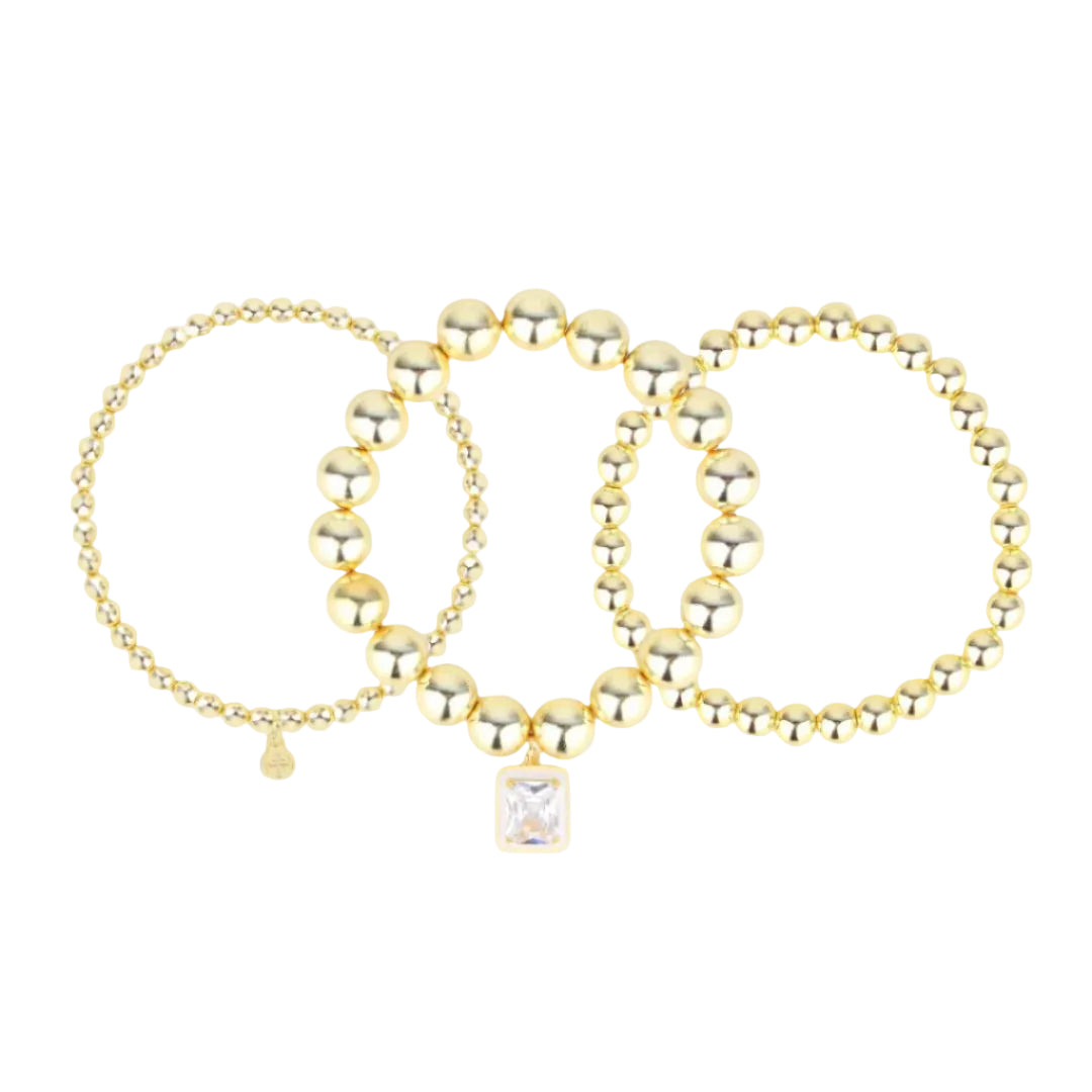Budhagirl Gold Melinda Beaded Bracelet Set-Bracelets-Budhagirl-Market Street Nest, Fashionable Clothing, Shoes and Home Décor Located in Mabank, TX