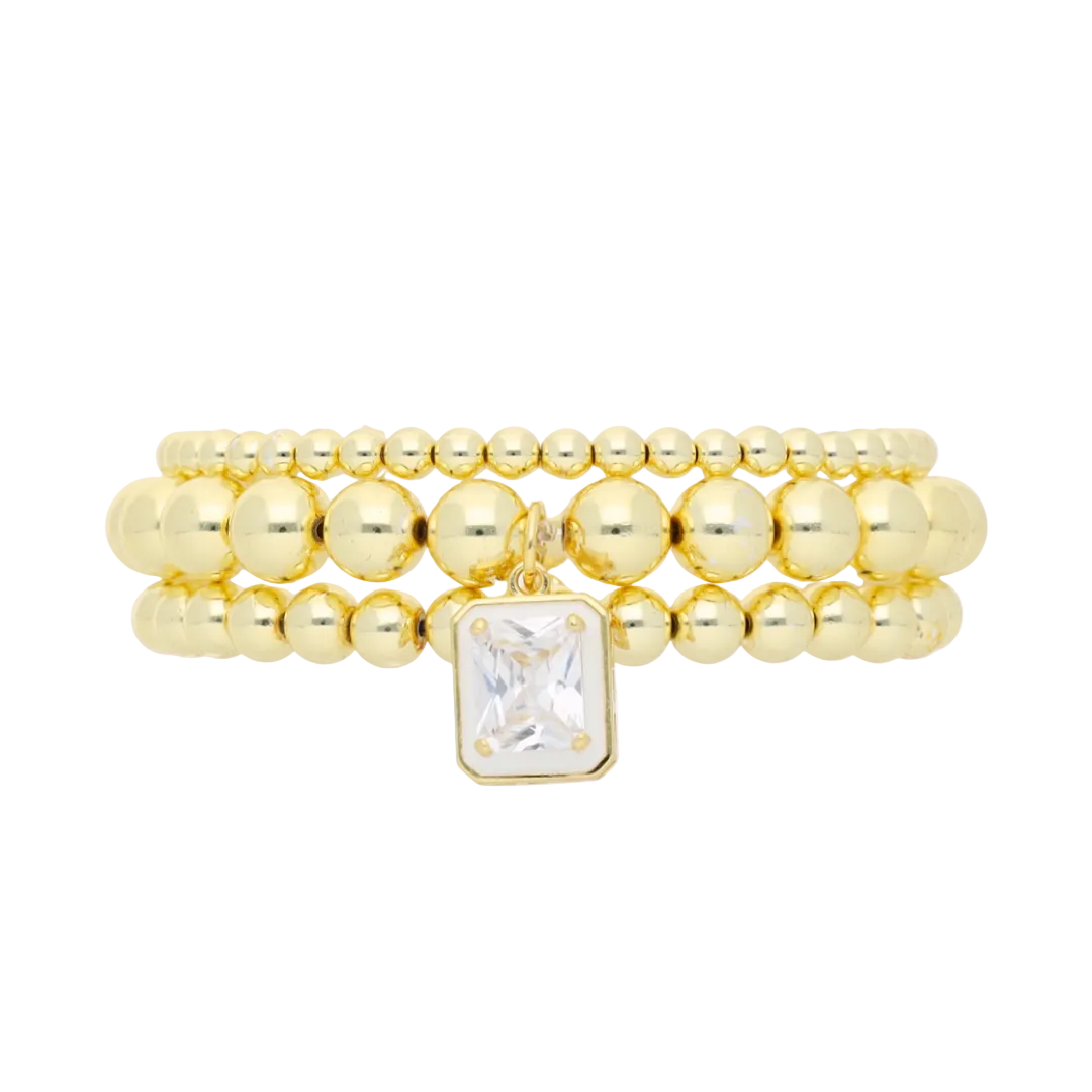 Budhagirl Gold Melinda Beaded Bracelet Set-Bracelets-Budhagirl-Market Street Nest, Fashionable Clothing, Shoes and Home Décor Located in Mabank, TX