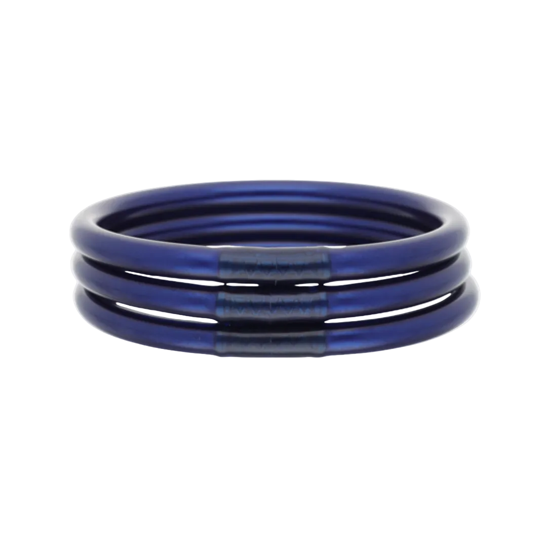 Budhagirl Midnight All Weather Bangles (AWB) - Set of 3 Navy-01-Jewelry-Budhagirl-Market Street Nest, Fashionable Clothing, Shoes and Home Décor Located in Mabank, TX