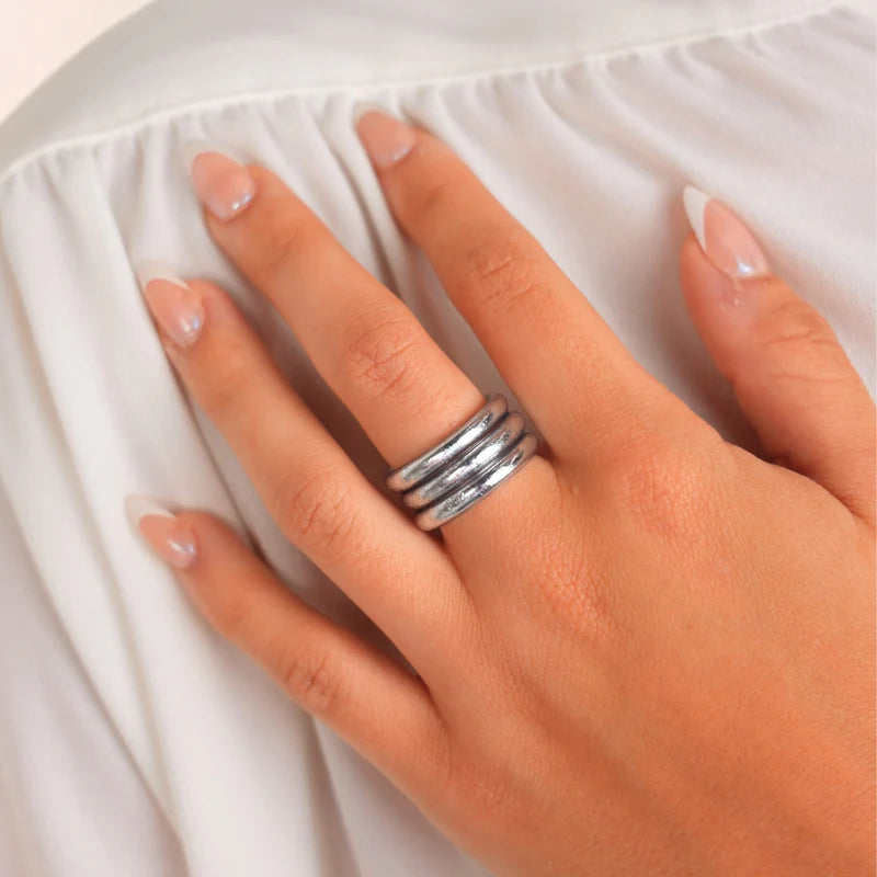 Budhagirl Silver All Weather Rings - Set of 3-01-Jewelry-Budhagirl-Market Street Nest, Fashionable Clothing, Shoes and Home Décor Located in Mabank, TX