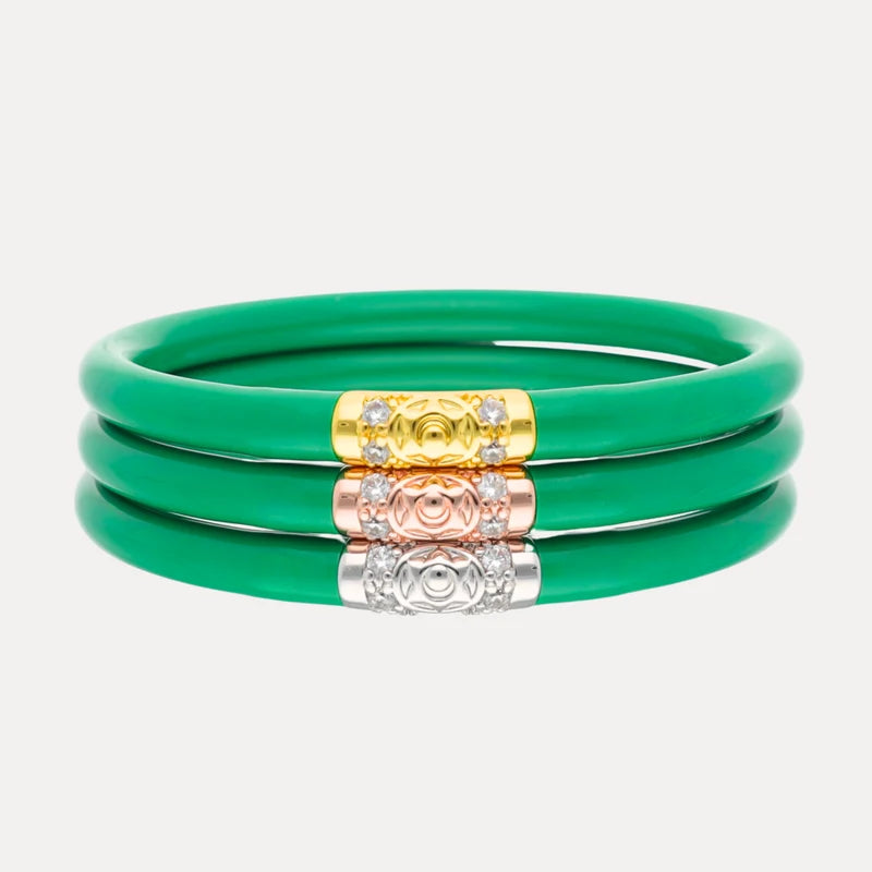 Budhagirl Three Kings All Weather Bangles (AWB) - Kelly Green-01-Jewelry-Budhagirl-Market Street Nest, Fashionable Clothing, Shoes and Home Décor Located in Mabank, TX