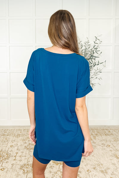 Buttery Soft V-Neck Bike Short Set in Lt Navy-Womens-Ave Shops-Market Street Nest, Fashionable Clothing, Shoes and Home Décor Located in Mabank, TX