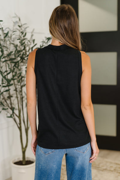 Buttoned Up Buttercup Sleeveless Top in Black-Womens-Ave Shops-Market Street Nest, Fashionable Clothing, Shoes and Home Décor Located in Mabank, TX