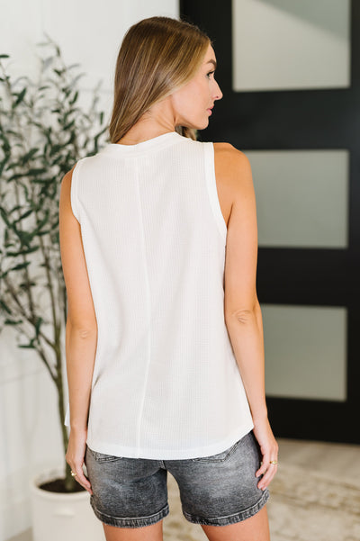 Buttoned Up Buttercup Sleeveless Top in Ivory-Womens-Ave Shops-Market Street Nest, Fashionable Clothing, Shoes and Home Décor Located in Mabank, TX