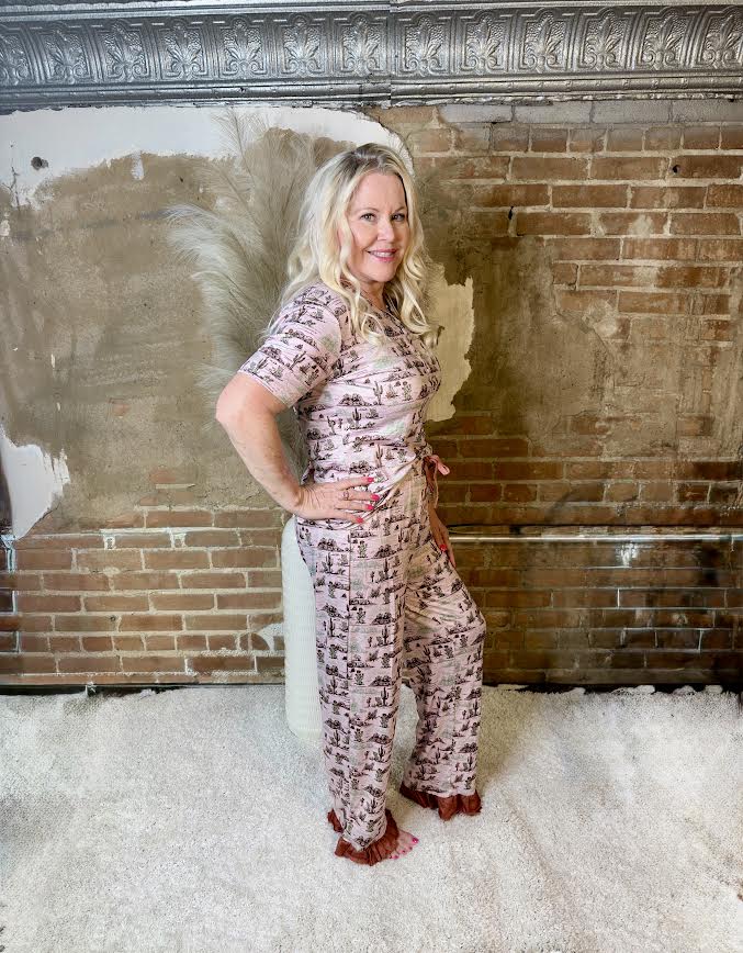 Cactus Print Pajama Set-11-Leisure, Lounge, Sport-Simply Southern-Market Street Nest, Fashionable Clothing, Shoes and Home Décor Located in Mabank, TX