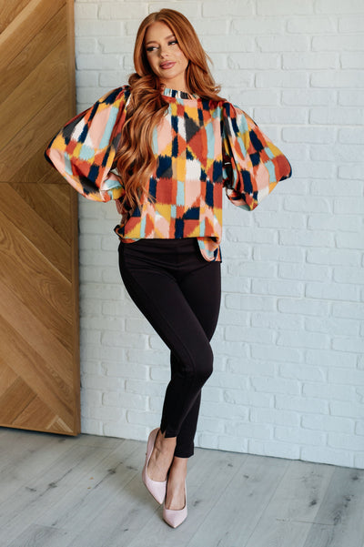 Call It What It Is Mod Print Blouse-Blouses-Ave Shops-Market Street Nest, Fashionable Clothing, Shoes and Home Décor Located in Mabank, TX