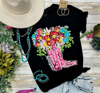 Callie Ann Stelter Cowgirl Pretty Tee-Tops-Texas True Threads-Market Street Nest, Fashionable Clothing, Shoes and Home Décor Located in Mabank, TX